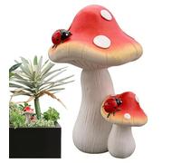 Mushroom Statue Decor, Flower Pot Garden Ornament, Patio and Balcony Decoration for Homeowners Nature Lovers, Outdoor Lawn Porch Backyard Walkway Park, Handmade Design Adds Charm to Any Space