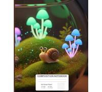 Mushroom Terrarium Composition Notebook | 5x5 Graph Paper | Creative Grid Journal for Students: Ideal for engineering, bullet journaling, or sketching ... | Glowing mushrooms in a glass terrarium