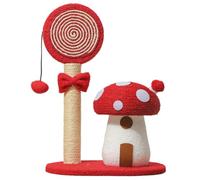 Mushroom Tree, Cat Climbing Tower, Interactive Scratching Post, Whimsical Multi-Rank Soft Fabric Stable Base Woven for Kittens, 14,76 x 11,22 x 21,26 pulgadas