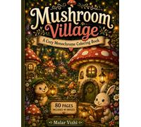 Mushroom Village: A Cozy Monochrome Coloring Book: 40 Whimsical Fantasy Scenes Featuring Cozy Mushroom Homes, Woodland Animals, Fairy Gardens & Magical Forest Adventures