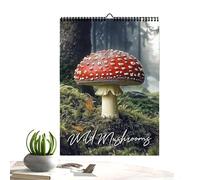 Mushroom Wall Calendar 2026, 12-Month Wild Mushrooms Monthly Planner, January to December Panel Schedule Chart, Decorative Hanging Calendar, Ideal for Home Office School Nursery Planning