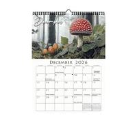 Mushroom Wall Calendar, 2026 Monthly Planner, Nature Inspired Organizer, 11.22x8.27 Inches Colorful Fungi Artwork, Large Grid Layout, Ideal for Home, Office, Nursery, School Planning