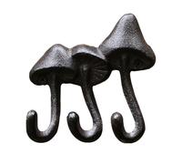 Mushroom Wall Hook, Cast Iron Hanger, Decorative Vintage Clothes Hook, Small Wall-Mounted Rustic Garden Entryway Organizer, Cute Home Accent for Coats and Accessories