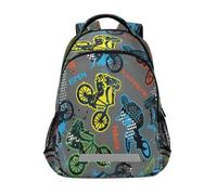 Mushroom068 Mochila infantil para niñas y niños en bicicleta, mochila deportiva Bmx, mochila de escuela secundaria, mochila de escuela primaria, bolsa de viaje, Negro, Talla única