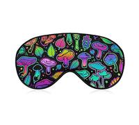 Mushrooms coloridos Sleep Mask Neon Mushroom Blindfold para dormir Elástico Blackout Eye Mask Cover para el sueño de toda la noche Viajes y siesta