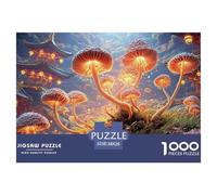 Mushrooms Growing on Mossy Ground 1000 Piezas Papel Premium Rompecabezas Mushroom Garden Meditativo Jigsaw Regalo Niños 38x26cm/1000pcs