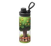 Mushrooms Under The Fruit Tree - Botella de agua aislada a granel, de acero inoxidable con tapa, para adultos, ideal para uso diario y actividades al aire libre