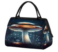 Mushroon Rain - Bolsa de gimnasio con plantas tropicales para hombres y mujeres, bolsa de viaje impermeable para fin de semana, bolsa ligera para equipaje de mano