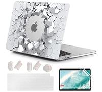 MUSHUI 4 en 1 Funda Compatible para MacBook Air 13.6 Pulgadas M2 A2681 M3 A3113 M4 A3240 2025 2024 2022 con Touch ID, Plástico Carcasa Rígida & Cubierta del Teclado & Protector de Pantalla, X81-9