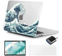 MUSHUI 4 en 1 Funda Compatible para MacBook Air 13.6 Pulgadas M2 A2681 M3 A3113 M4 A3240 2025 2024 2022 con Touch ID, Plástico Carcasa Rígida & Cubierta del Teclado & Protector de Pantalla, X81-4