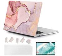 MUSHUI 4 en 1 Funda Compatible para MacBook Air 13.6 Pulgadas M2 A2681 M3 A3113 M4 A3240 2025 2024 2022 con Touch ID, Plástico Carcasa Rígida & Cubierta del Teclado & Protector de Pantalla, X81-21