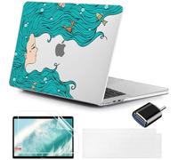 MUSHUI 4 en 1 Funda para MacBook Air 13.6 Pulgadas M4 M3 M2 2025 2024 2022 A3240 A3113 A2681 Touch ID, Carcasa de Rígida Plástico & Cubierta del Teclado & Adaptador USB C para Mac Air 13 Case - New13