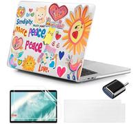 MUSHUI 4 en 1 Funda para MacBook Air 13.6 Pulgadas M4 M3 M2 2025 2024 2022 A3240 A3113 A2681 Touch ID, Carcasa de Rígida Plástico & Cubierta del Teclado & Adaptador USB C para Mac Air 13 Case - New4