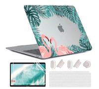 MUSHUI 4 en 1 Funda para MacBook Air 13 Pulgadas 2020-2018 M1 A2337 A2179 A1932, Carcasa Protectora Duradera Plástico & Cubierta Teclado & Pantalla Protectora para Mac Air M1, Plantas Flamencos 1