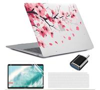 MUSHUI 4 en 1 Funda para MacBook Air 13 Pulgadas M1 A2337 A2179 A1932, 2020 2019 2018, Súper Delgada Plástico Carcasa Rígida & Cubierta de Teclado & Protector de Pantalla & Adaptador USB C, New15