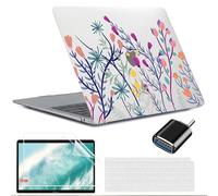 MUSHUI 4 en 1 Funda para MacBook Air 13 Pulgadas M1 A2337 A2179 A1932, 2020 2019 2018, Súper Delgada Plástico Carcasa Rígida & Cubierta de Teclado & Protector de Pantalla & Adaptador USB C, New20