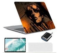 MUSHUI 4 en 1 Funda para MacBook Air 13 Pulgadas M1 A2337 A2179 A1932, 2020 2019 2018, Súper Delgada Plástico Carcasa Rígida & Cubierta de Teclado & Protector de Pantalla & Adaptador USB C, New7