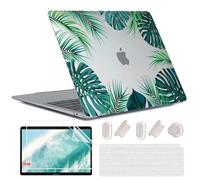 MUSHUI Funda para MacBook Air 13 Pulgadas M1 A2337 A2179 A1932, 2020 2019 2018 Touch ID, Súper Delgada Plástico Carcasa Rígida & Cubierta de Teclado & Protector de Pantalla, Plantas Tropicales 01
