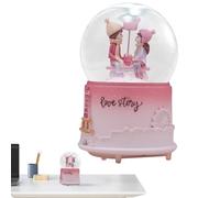 Music Box Snow Globe - Bola de Musical con luz | Globo de Nieve Luminoso para Parejas para decoración romántica de San Valentín y Año Nuevo | Idea de Regalo de Bola de Nieve con Bola de Crista