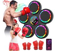 Music Boxing Machine Adulto, LED Máquina de Boxeo Musical con 2 Guantes, 9 Velocidades, 9 Modos de Entrenamiento, Boxeo Pared Musical con Bluetooth y Recuento Inteligente y Luces al Ritmo de la Música