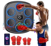 Music Boxing Machine, LED Máquina de Boxeo Electrónica con 9 Velocidades, 9 Modos de Entrenamiento, Soporta Bluetooth, Conteo Inteligente, Altura de Montaje Ajustable, Boxeo Pared para Niños y Adultos