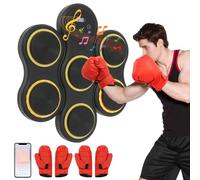 Music Boxing Machine - Máquina de boxeo electrónica con música, 2 pares de guantes de boxeo, LED montado en la pared, 9 velocidades y modos de entrenamiento, modo de conteo, máquina de caja de música
