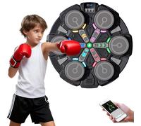 Music Boxing Machine para niños, máquina de boxeo con música con guantes de boxeo, 6 modos de velocidad y 3 modos de número, Bluetooth, con cable de carga USB, máquina de boxeo con luz LED para niños
