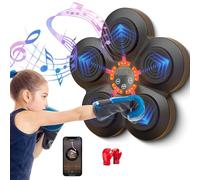Music Boxing Machine, Smart Music Boxeador electrónico, Máquina de entrenamiento de blanco de Boxeo de pared con guantes de boxeo, Objetivo de Golpear Inteligente Enlace Bluetooth (B+guantes de boxeo