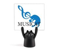 Music Cat Combina Divertido Art Deco Fashion Memo Holder Cartoon Black Cat Stand Decoración