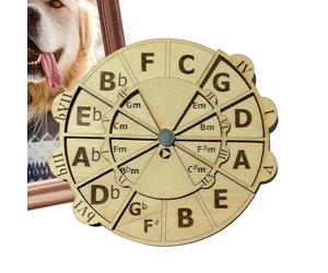 Music Chord Wheel, Wooden Round of Fifths Melody Tool, Smooth and Delicate Musical Accessory for Music Lovers and Musicians, Physics Teaching Aid, Wood