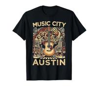 Music City Austin Souvenir Texas Música en Vivo Austin Camiseta