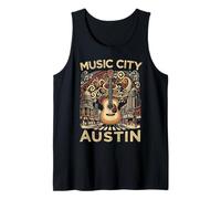 Music City Austin Souvenir Texas Música en Vivo Austin Camiseta sin Mangas