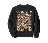 Music City Austin Souvenir Texas Música en Vivo Austin Sudadera