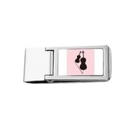 Music Classical Instrument Violin - Cartera delgada para billetes de acero inoxidable