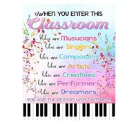 Music Classroom Rules Printable Poster When you enter this classroom Teacher Welcome Sign(Framed,08x12inch(20x30cm))