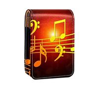Music Clef (2) estuche portátil para lápiz labial, mini caja de almacenamiento de lápiz labial, organizador de lápiz labial con espejo para mujer, Varios colores, 9.5x2x7 cm/3.7x0.8x2.7 in