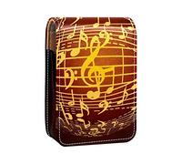 Music Clef (3) estuche portátil para lápiz labial, mini caja de almacenamiento para lápiz labial, estuche organizador de lápiz labial con espejo para mujer, Varios colores, 9.5x2x7 cm/3.7x0.8x2.7 in