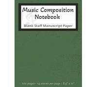 Music Composition Notebook: 100 Pages | 8.5 in x 11 in