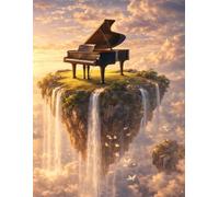Music Composition Notebook: Sky Piano Theme: Staff paper notebook for songwriting, musical notation, and creative compositions