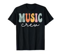 Music Crew Retro Groovy Women Back To School Camiseta