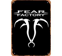 Music Fear Factory - Cartel de metal para decoración de pared, 30,5 x 20,3 cm