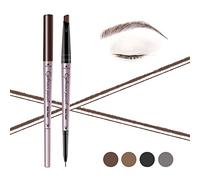 Music Flower lápiz cejas impermeable, lápiz de cejas de doble punta, maquillaje de ojos de larga duración a prueba de manchas, Marrón Oscuro