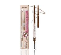 Music Flower Lápiz de cejas - Lápiz de cejas 3 en 1, Pluma de cejas ultrafina con cepillo y recortador de cejas, Regalos de maquillaje de ojos de larga duración para mujeres, Marrón claro