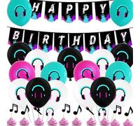 Music Geburtstag Deko,Doyomtoy ballons Musiknoten Happy Birthday Party Dekoration Cupcake Topper, Luftballon Musik Geburtstag für Musikliebhaber Party 29 Stück