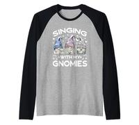 Music GNOME Graphic For Teacher Singing with My Gnomies Camiseta Manga Raglan