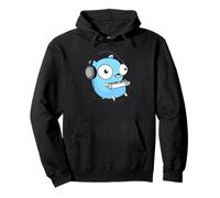 Music Gopher tee - Divertido Programador desarrollador GO Lang Logo Sudadera con Capucha