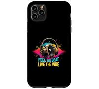 Music Headphones DJ Feel The Beat Live The Vibe Retro Sound Carcasa para iPhone 11 Pro MAX