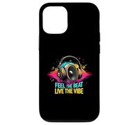 Music Headphones DJ Feel The Beat Live The Vibe Retro Sound Carcasa para iPhone 12/12 Pro