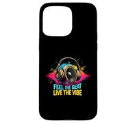 Music Headphones DJ Feel The Beat Live The Vibe Retro Sound Carcasa para iPhone 15 Pro MAX