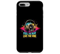 Music Headphones DJ Feel The Beat Live The Vibe Retro Sound Carcasa para iPhone 7 Plus/8 Plus
